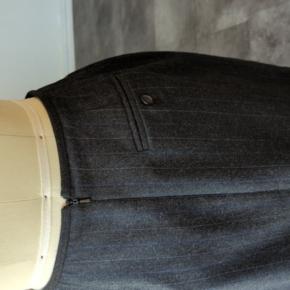 Lauren Ralph Lauren Striped Wool Pencil Skirt Gray 6P Business Work office fall - Picture 4 of 5